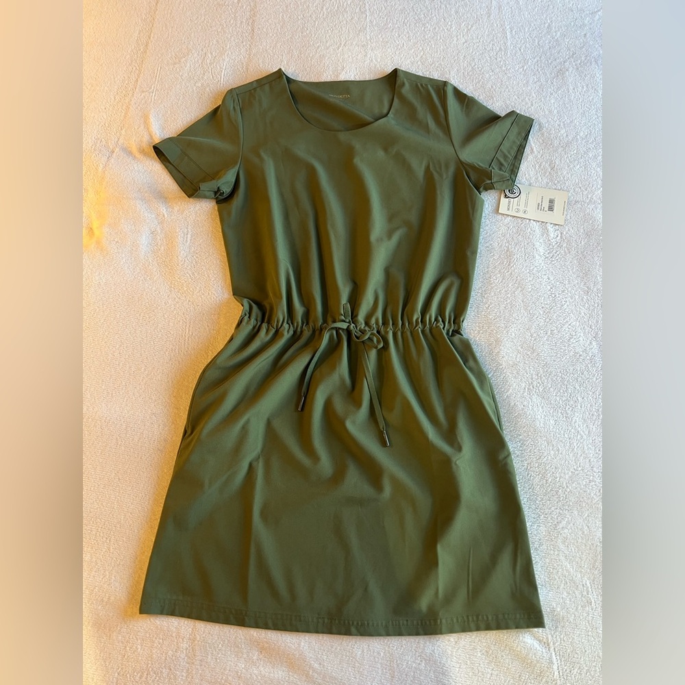 Mondetta Green Sundress Short Sleeve Crew Neck